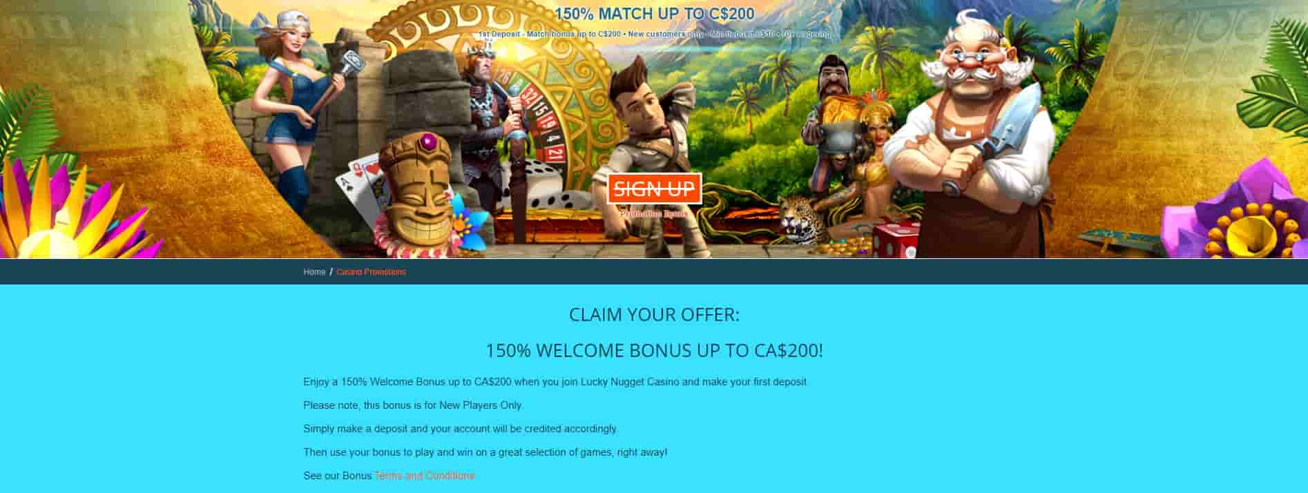 Lucky Nugget Online Casino Promotions