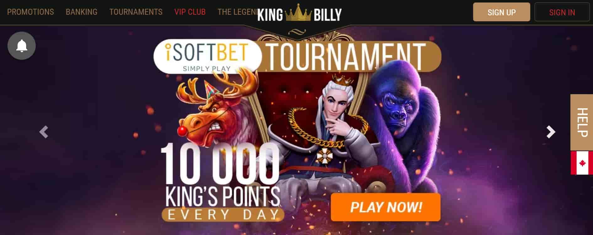king billy online casino games tournament