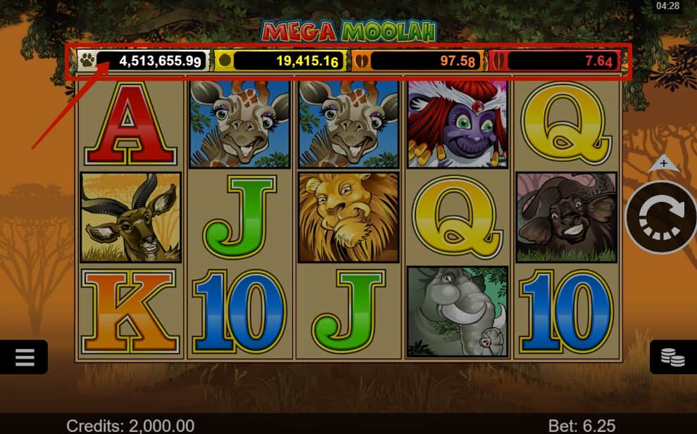 mega moolah jackpot amount